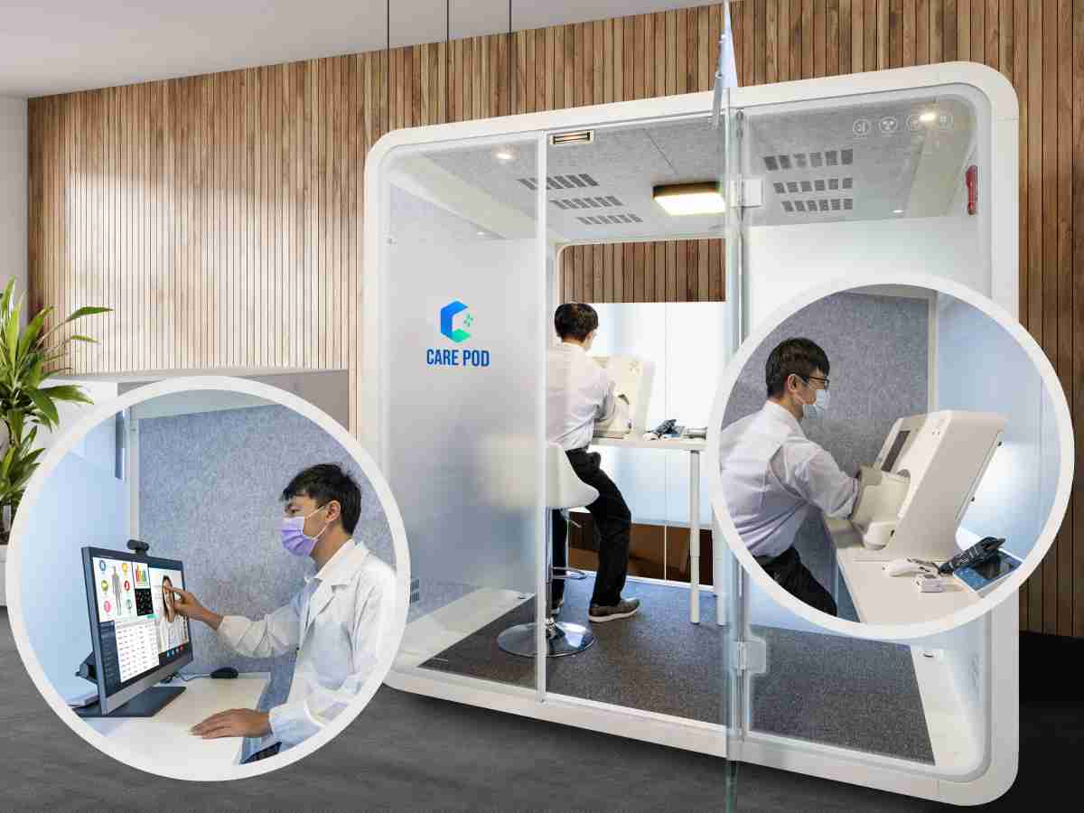 达擎于医疗科技展中展出＂远距诊疗舱＂，，，，以因应医疗数字化及社会高龄化趋势下、、、复诊及慢性病患等族群对于远距看诊需求逐渐升高所推出的创新整合方案。。多功能合一、、、、高隐私性的远距诊疗舱可根据病患端与医师端的不同需求，，提供弹性化及客制化功能，，，，节省医生和病患的精力及时间